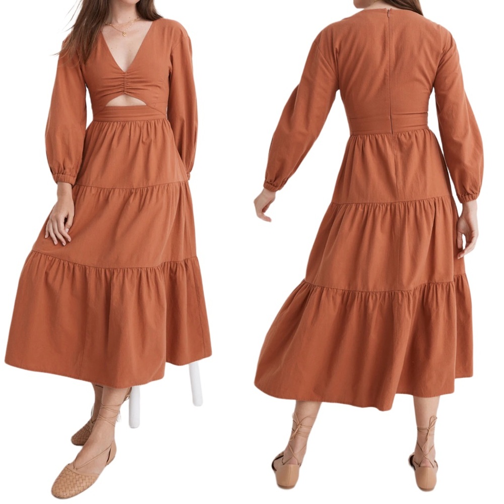 Madewell Crepe Cutout Midi Dress NWT